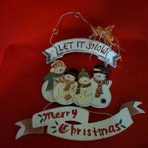 Christmas Signs Merry Christmas and Let it Snow Set of 2